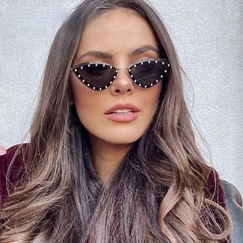 Triangle Cat Eye Sunglasses Crystal